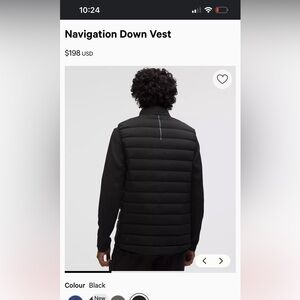 Lululemon Navigation Down Vest Men's Quilted Black Vest